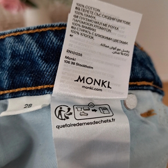 Monki Eur 28 Blue Denim Jeans Wide Leg Straight Leg Relaxed Jeans. - Picture 6 of 7